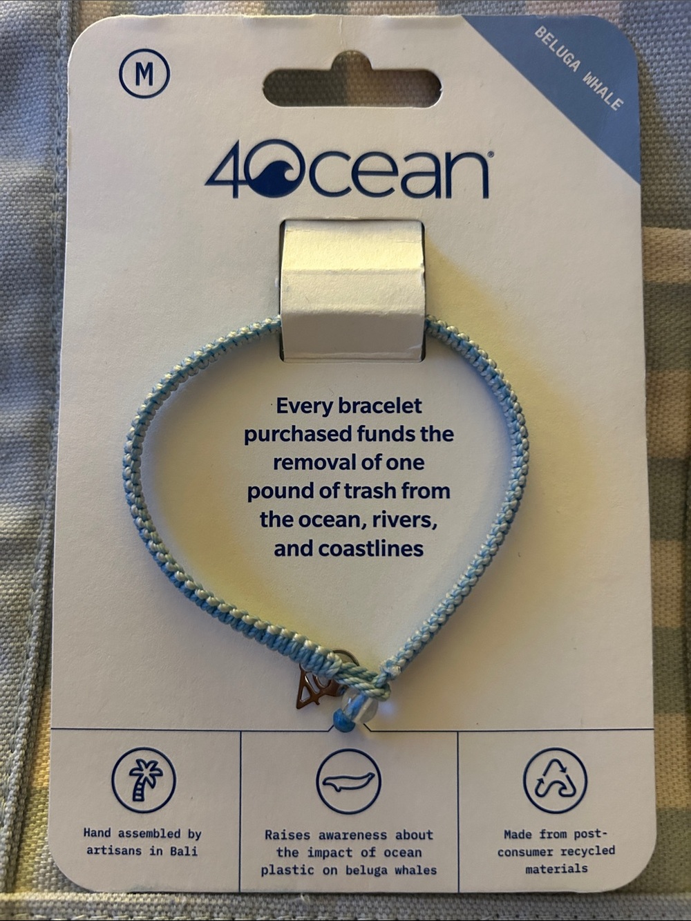 4Ocean Ocean Conservation Beluga Whale Signature Charm Bracelet New Medium Bali